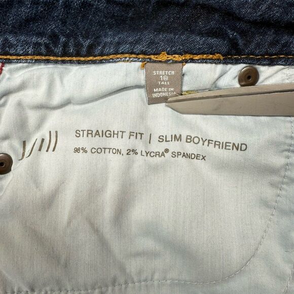 J.Jill Jeans Women’s 18 Blue Denim Straight Fit Slim Boyfriend Stretch Cotton - Picture 5 of 9